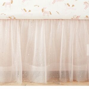 Pottery Barn Full size bed skirt pink tulle glitter